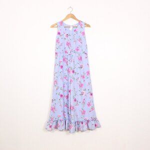 *Beautees Blue and Pink Floral Sleeveless Jumpsuit NWT